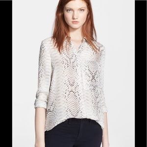 Haute Hippie | 100% Silk Snake Skin Print Blouse S